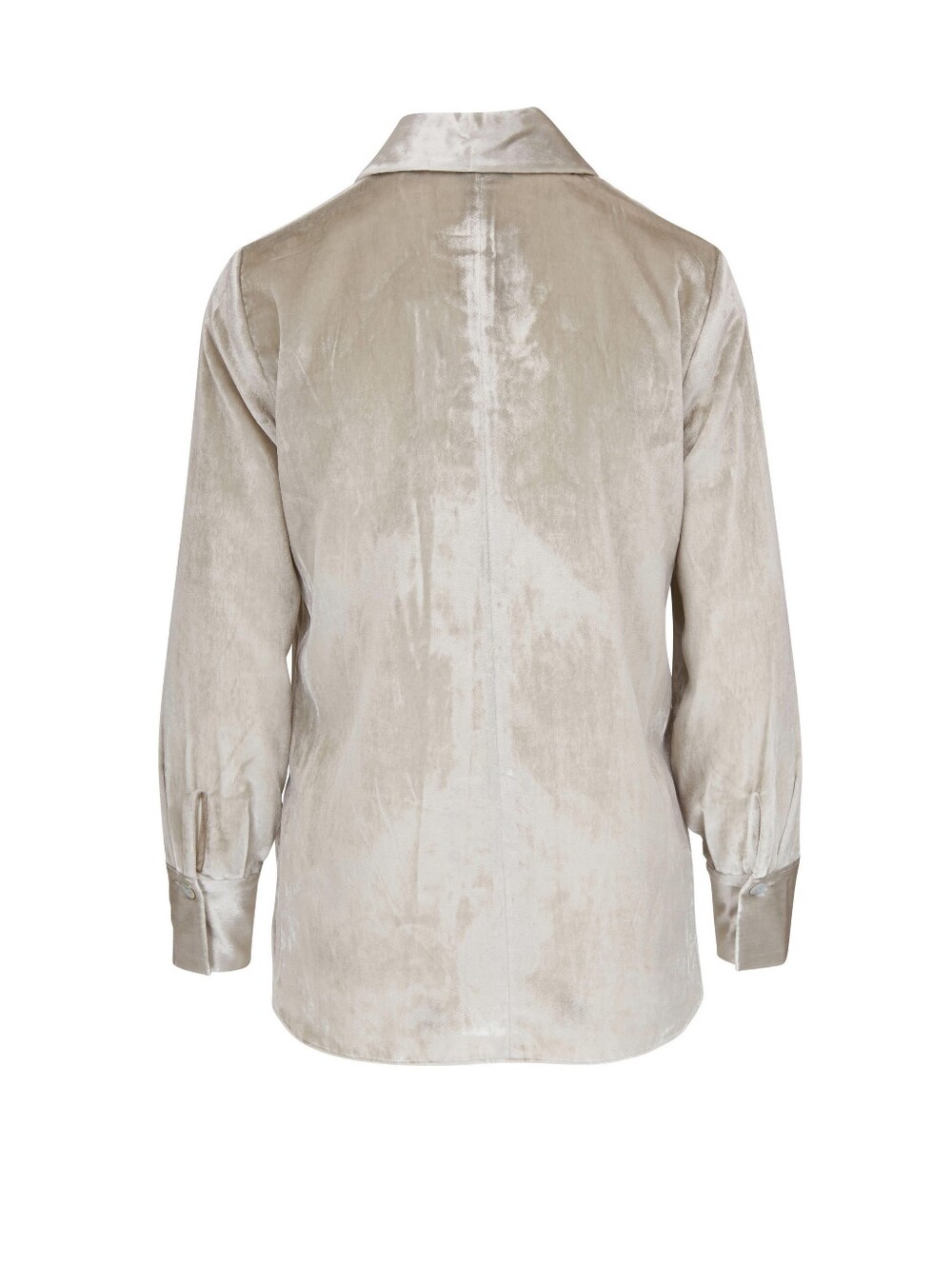 Vince Velvet Shimmery Silver Long Sleeve Blouse Sz.S. Pearl Buttons! Elegant!EUC - Picture 3 of 7